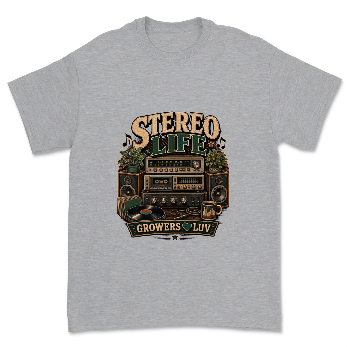 Stereo Life Men's Gildan Graphic Tee in Sport Grey Heather