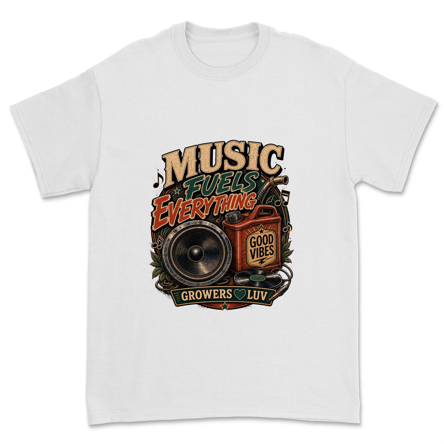 Music Fuels Everything Men's Gildan Graphic Tee in White