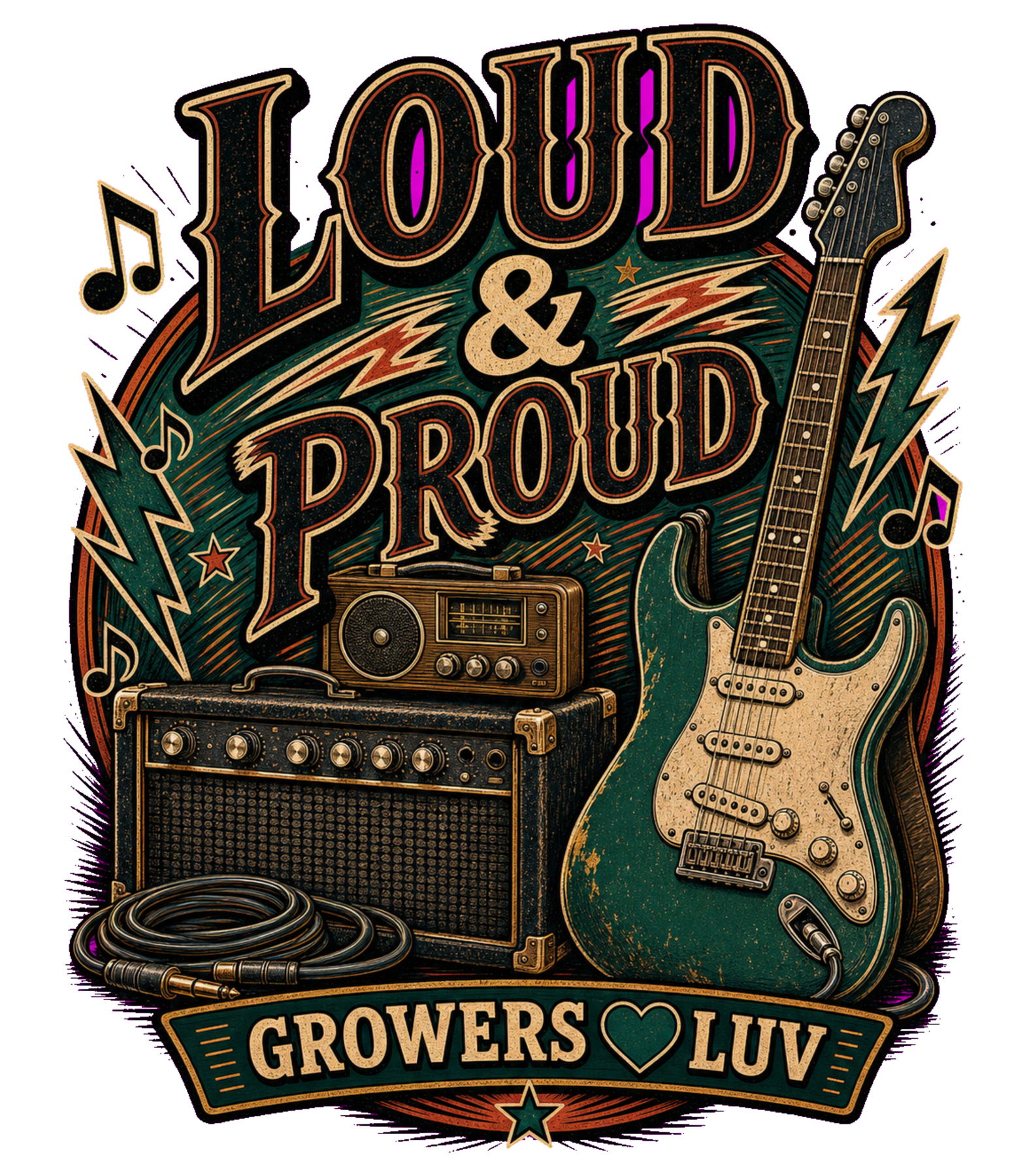 Loud And Proud Women's Bella Canvas Graphic Tee artwork detail