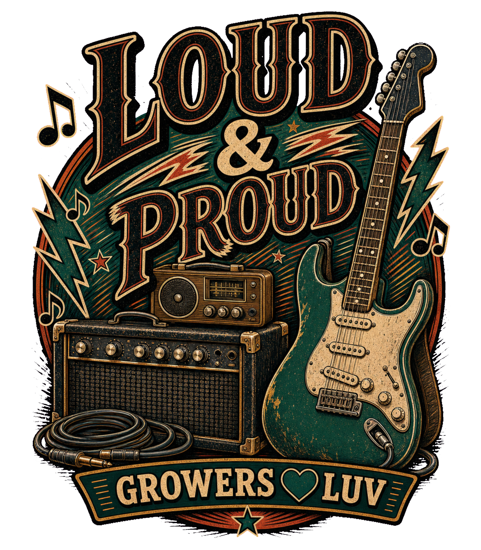 Loud And Proud Large Natural Tote Bag artwork detail