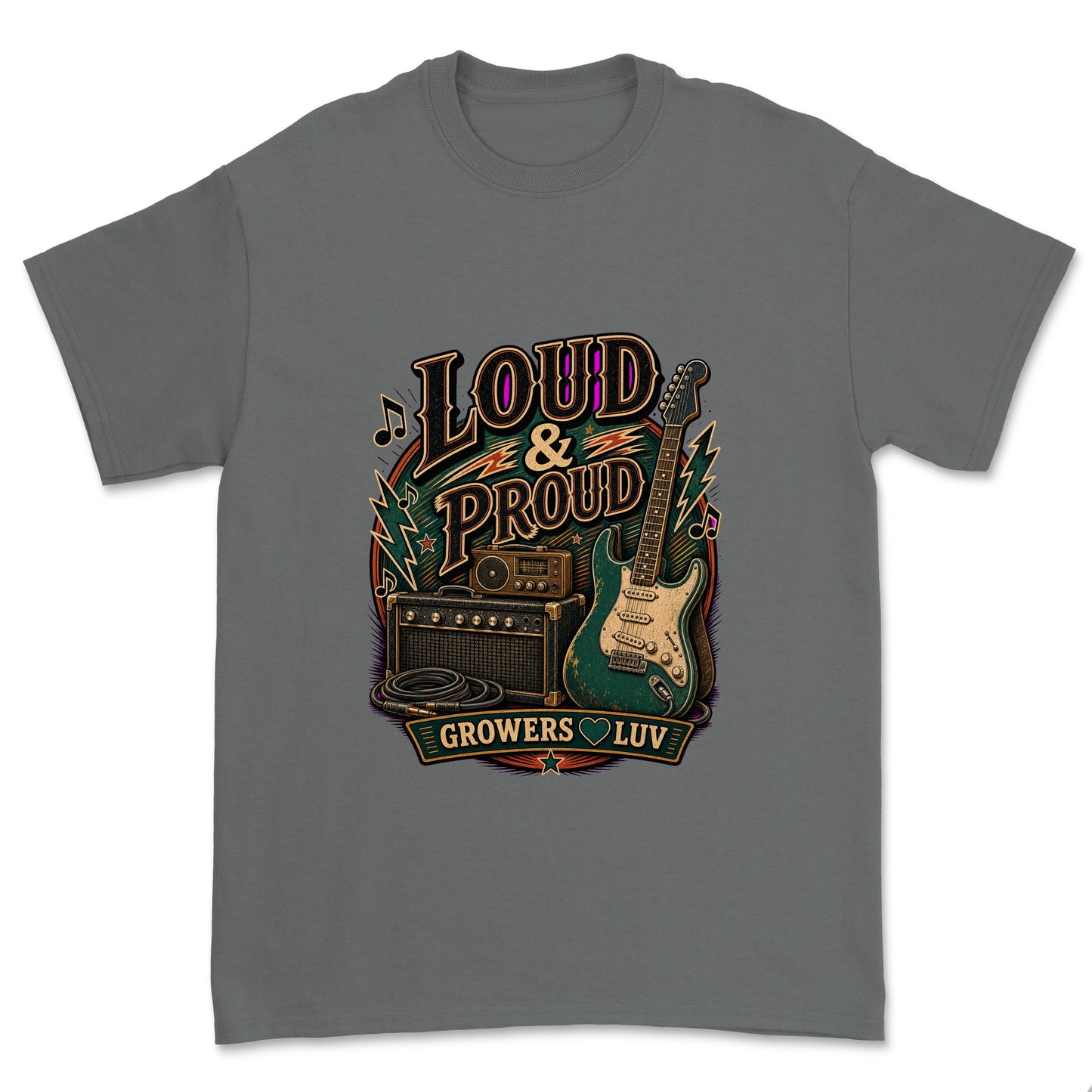Loud And Proud Men's Gildan Graphic Tee in Charcoal