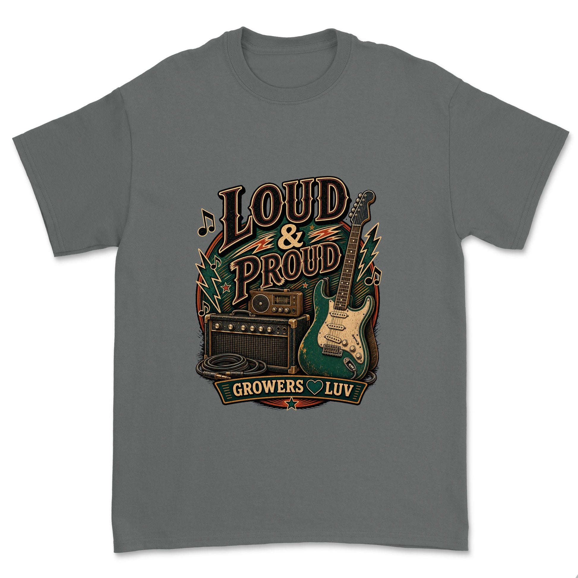 Loud And Proud Men's Gildan Graphic Tee in Charcoal