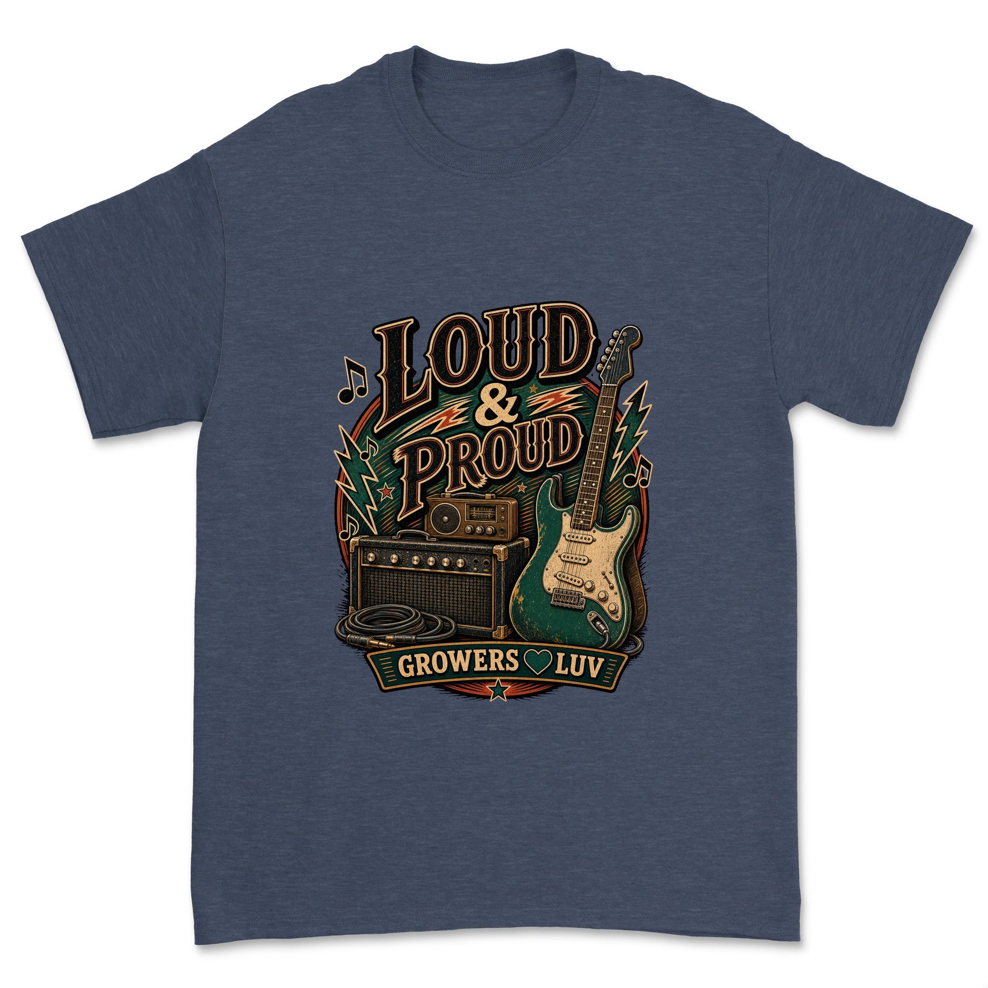 Loud And Proud Men's Gildan Graphic Tee in Heather Navy