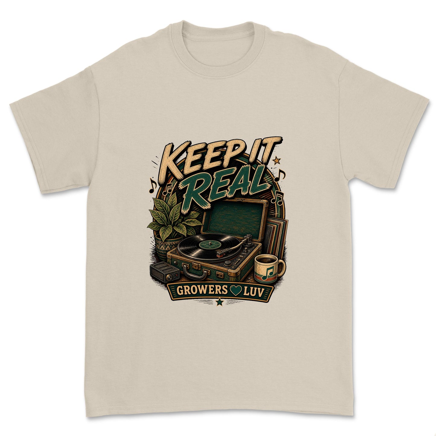 Keep It Real Men's Gildan Graphic Tee in Sand