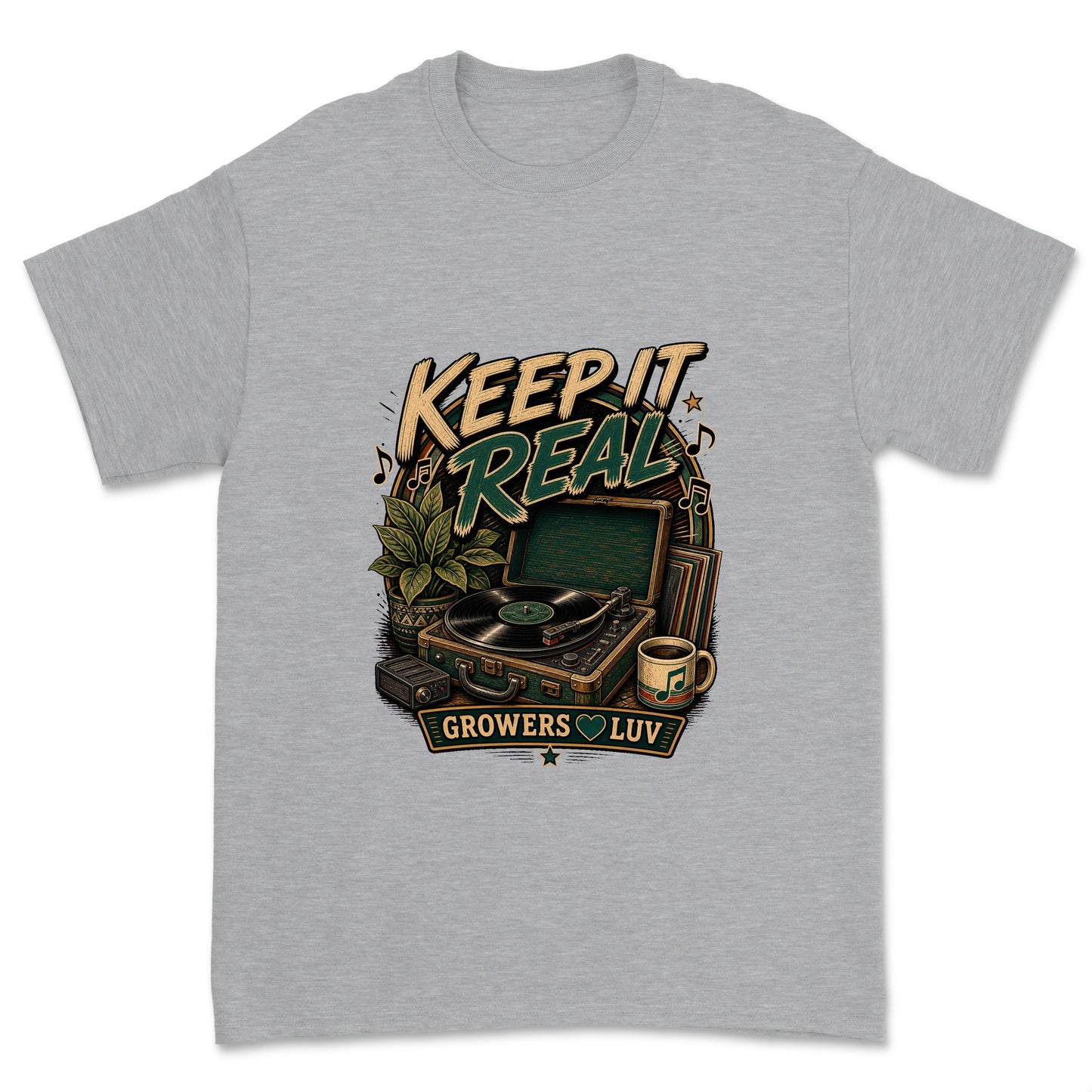 Keep It Real Men's Gildan Graphic Tee in Sport Grey Heather