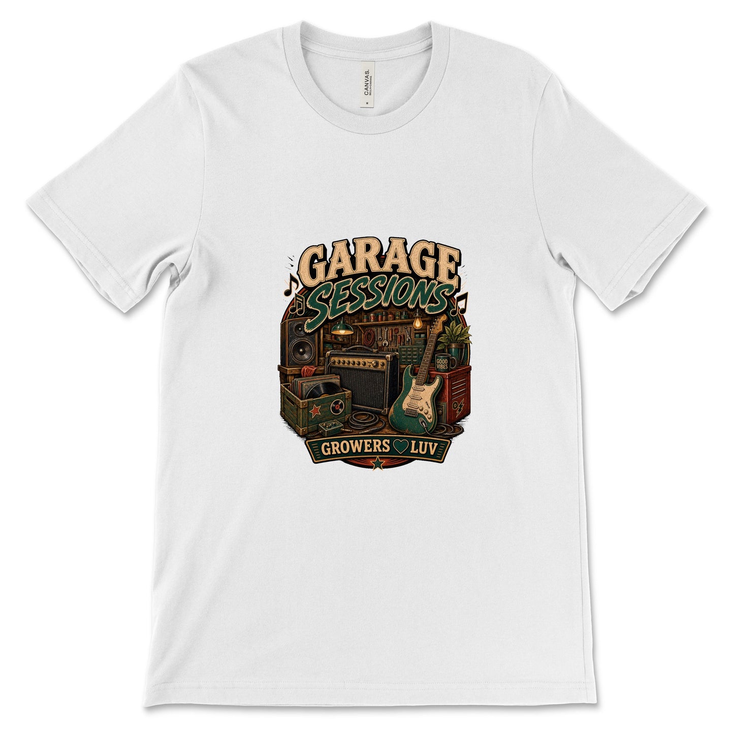 Garage Sessions Women's Bella Canvas Graphic Tee in White