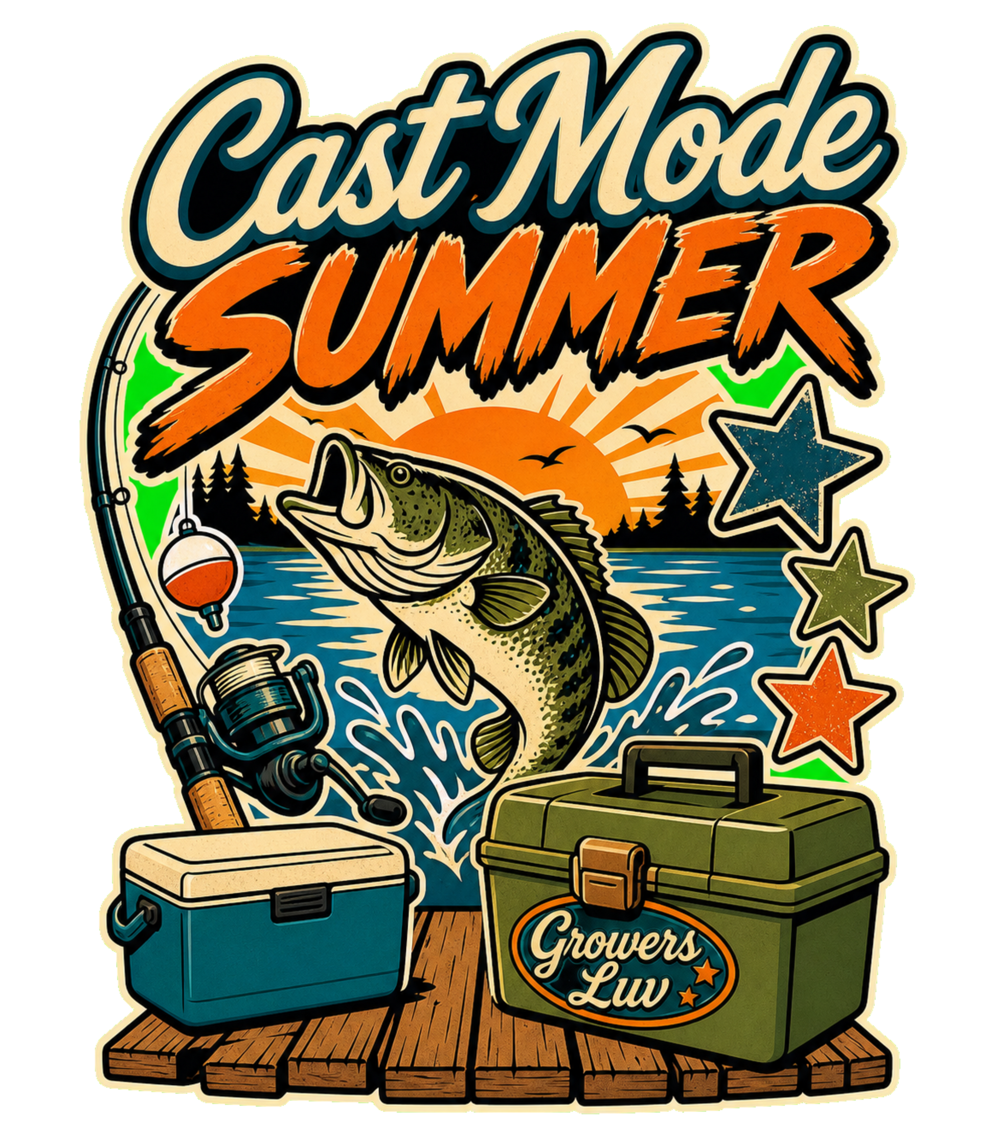 Cast Mode Summer Men's Gildan Graphic Tee artwork detail