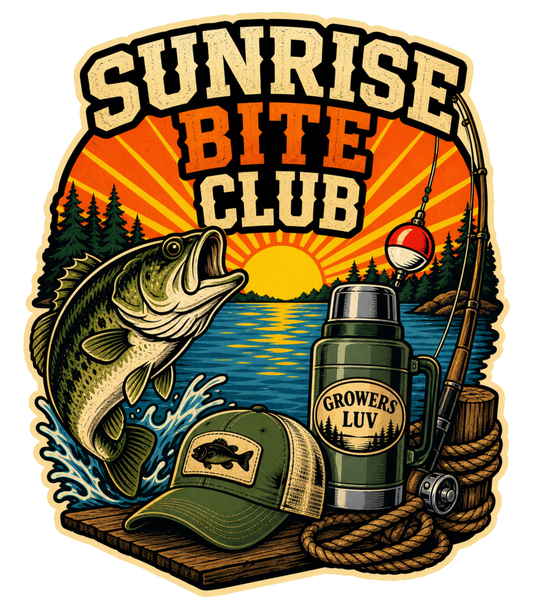 Sunrise Bite Club Men's Gildan Graphic Tee artwork detail
