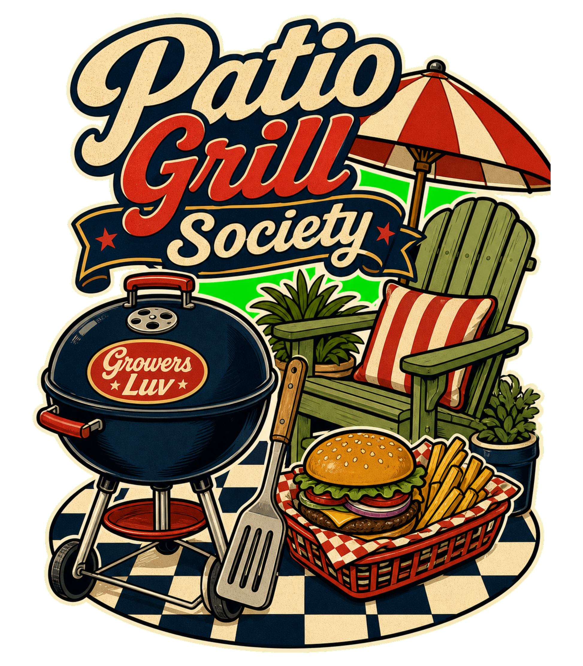 Patio Grill Society Men's Gildan Graphic Tee artwork detail