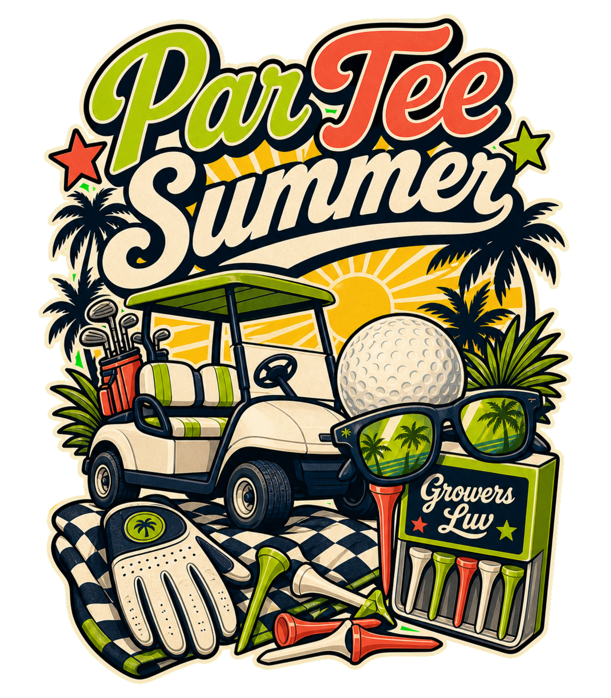 Par Tee Summer Men's Gildan Graphic Tee artwork detail