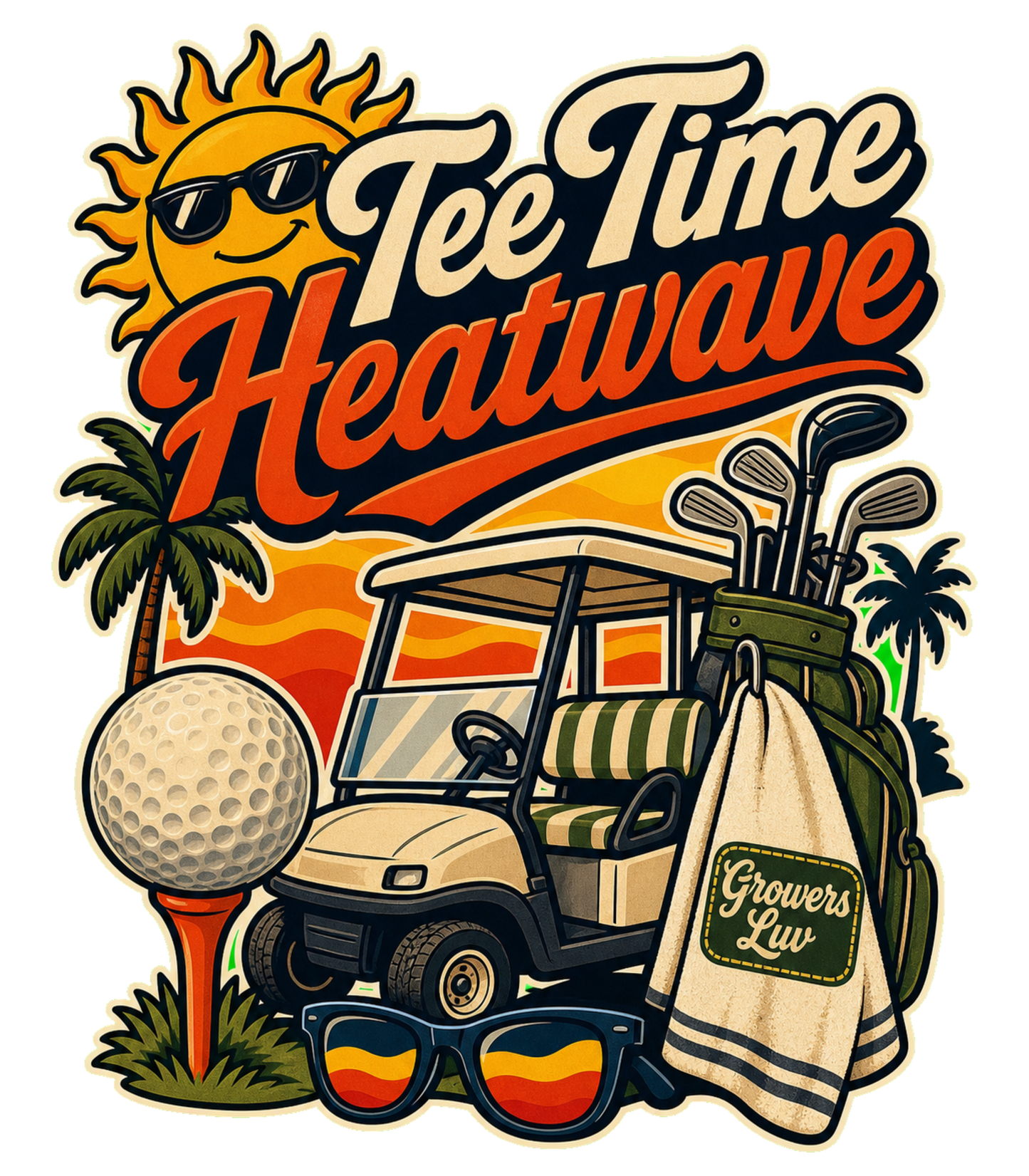 Tee Time Heatwave Men's Gildan Graphic Tee artwork detail