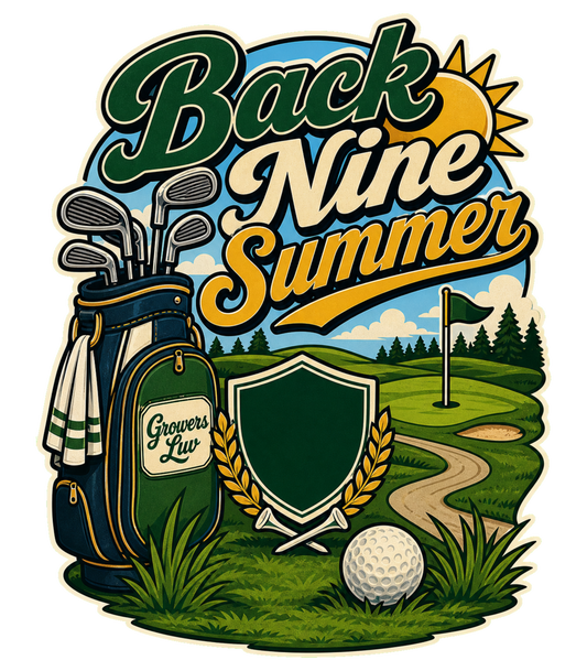Back Nine Summer Men's Gildan Graphic Tee artwork detail