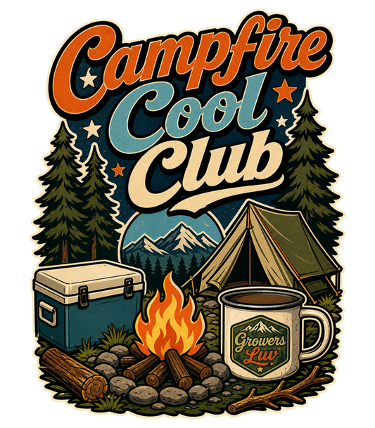 Campfire Cool Club Men's Gildan Graphic Tee artwork detail