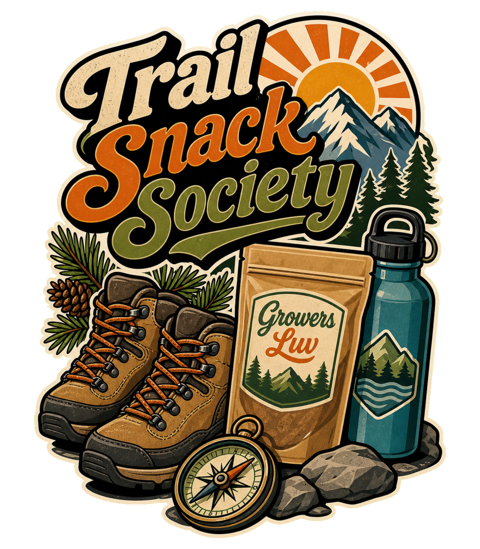 Trail Snack Society Men's Gildan Graphic Tee artwork detail