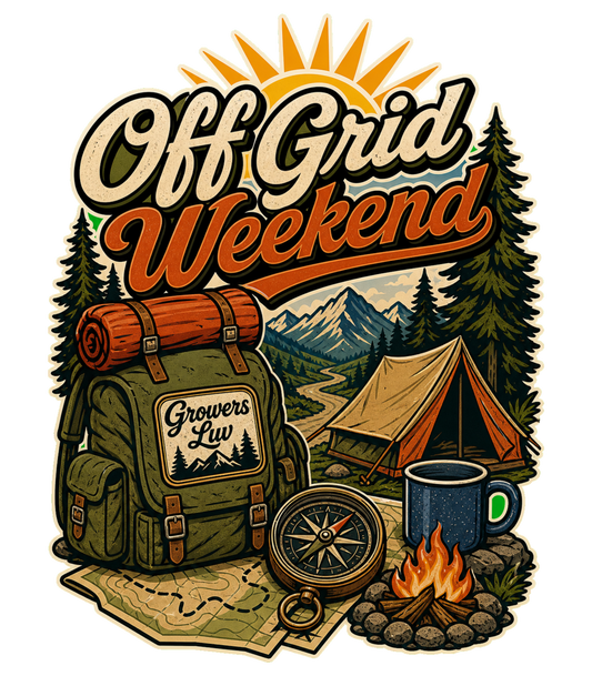 Off Grid Weekend Men's Gildan Graphic Tee artwork detail