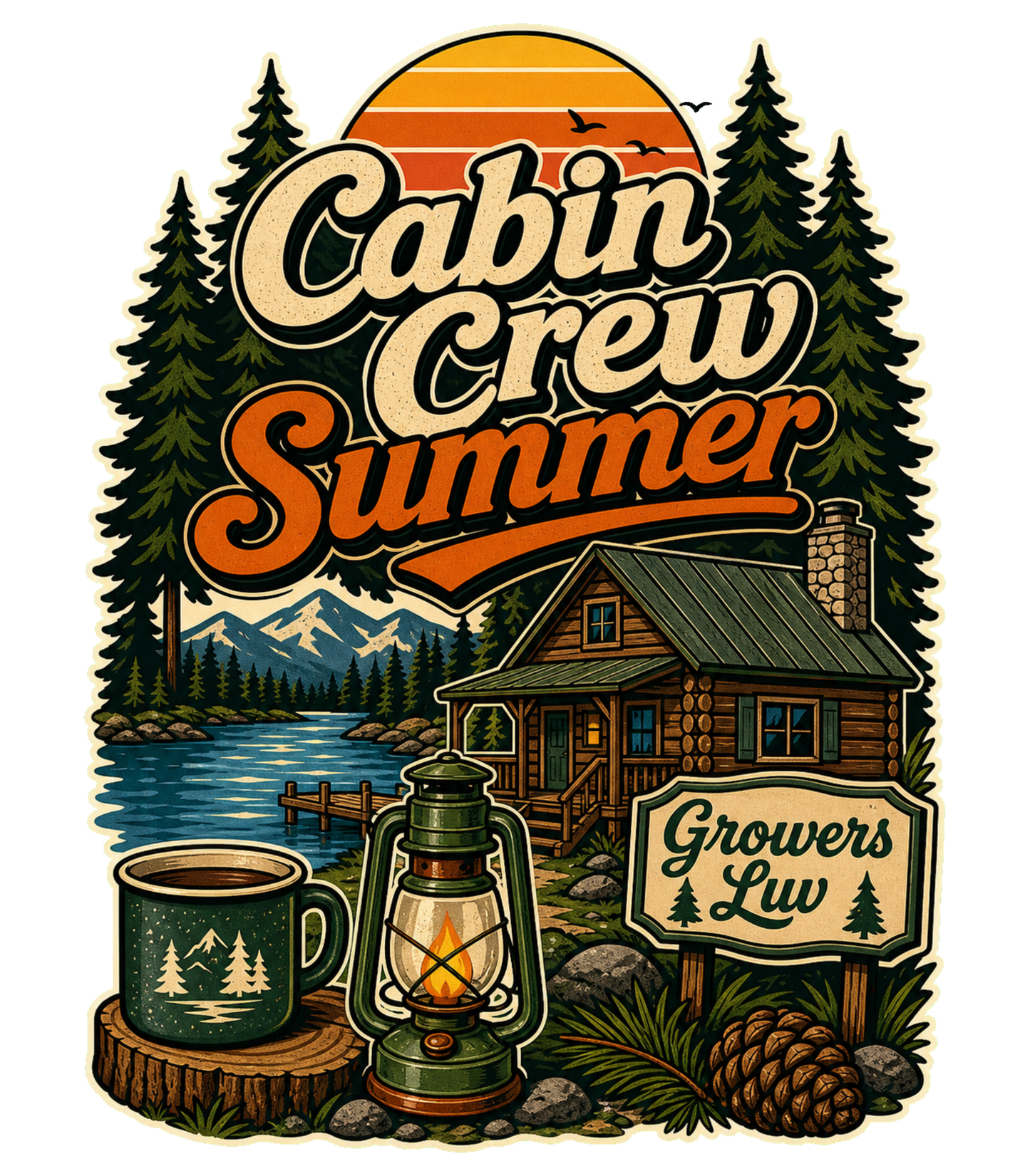 Cabin Crew Summer Men's Gildan Graphic Tee artwork detail
