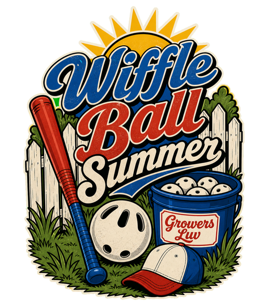 Wiffle Ball Summer Men's Gildan Graphic Tee artwork detail