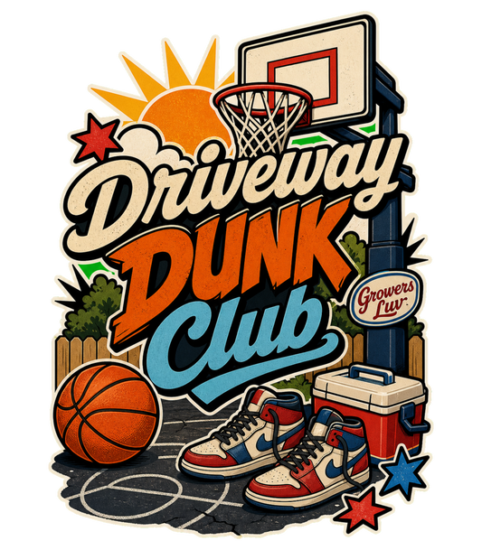 Driveway Dunk Club Men's Gildan Graphic Tee artwork detail