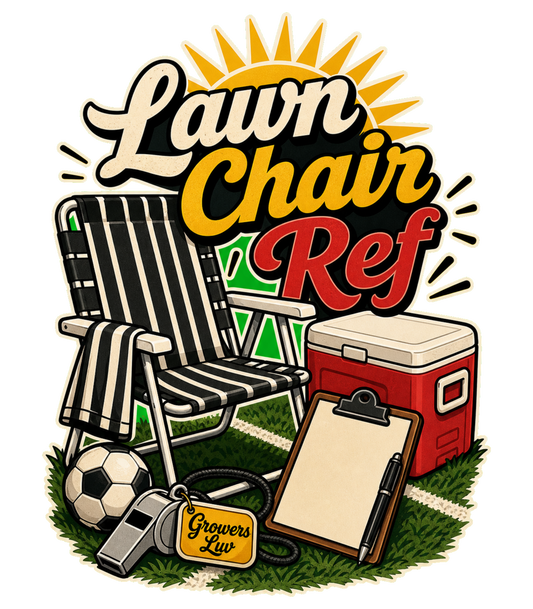 Lawn Chair Ref Men's Gildan Graphic Tee artwork detail