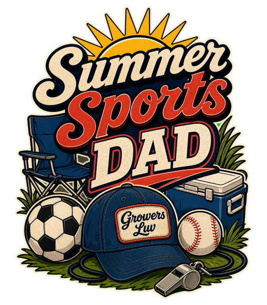 Summer Sports Dad Men's Gildan Graphic Tee artwork detail
