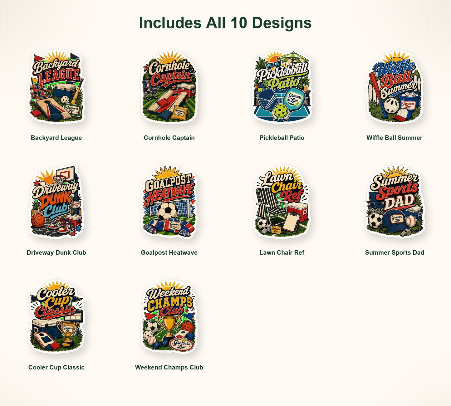 Backyard Sports & Games Sticker Pack - Set of 10 image 2