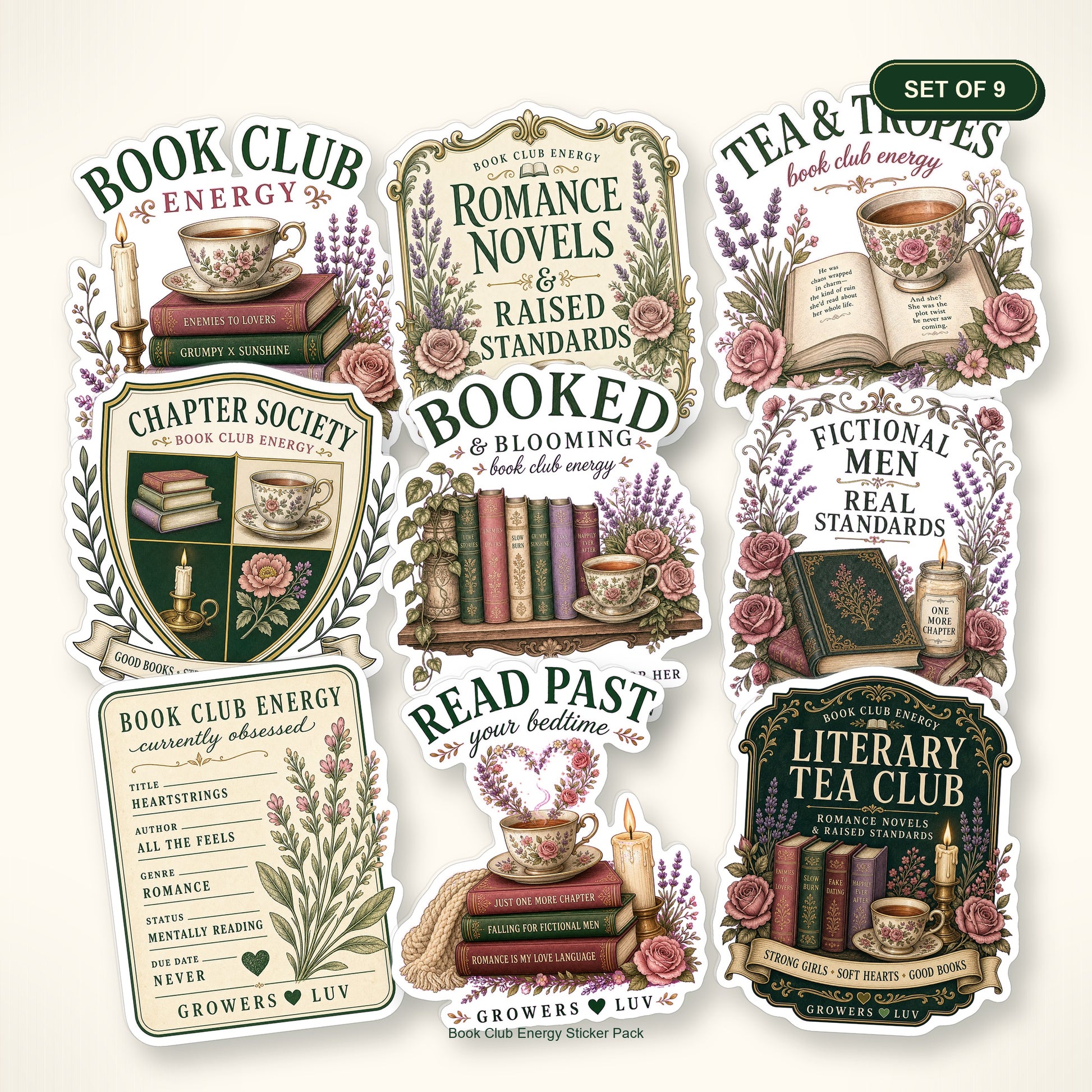 Book Club Energy Sticker Pack - Set of 9 bundle hero image