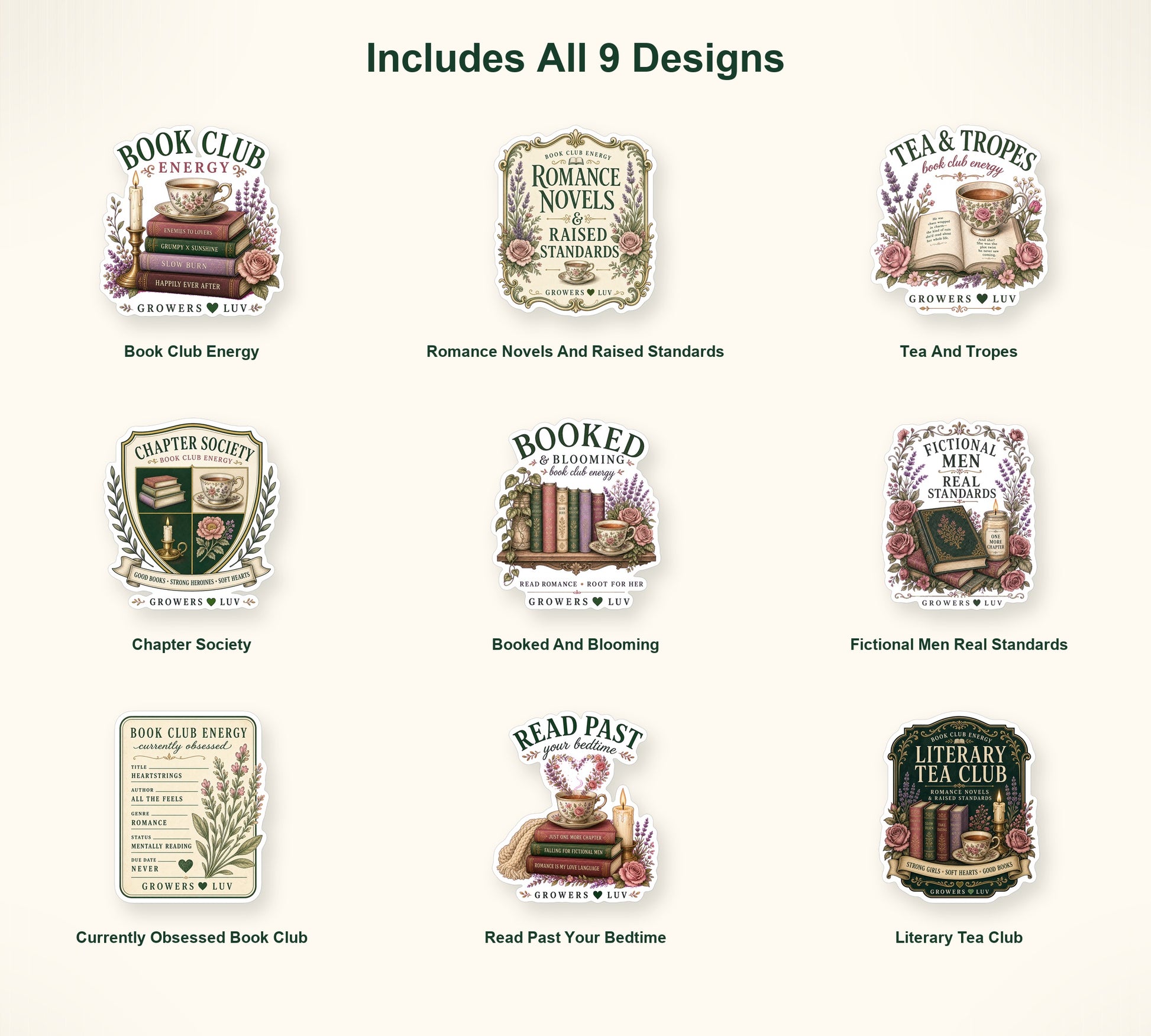 Book Club Energy Sticker Pack - Set of 9 image 2