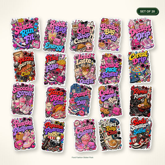 Food Fashion Sticker Pack - Set of 20 bundle hero image