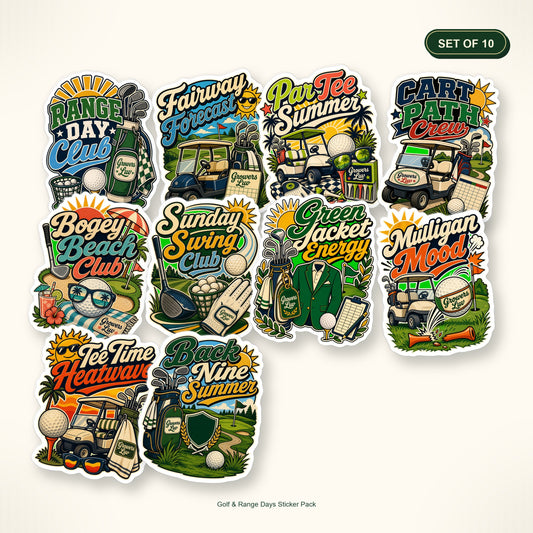 Golf & Range Days Sticker Pack - Set of 10 bundle hero image
