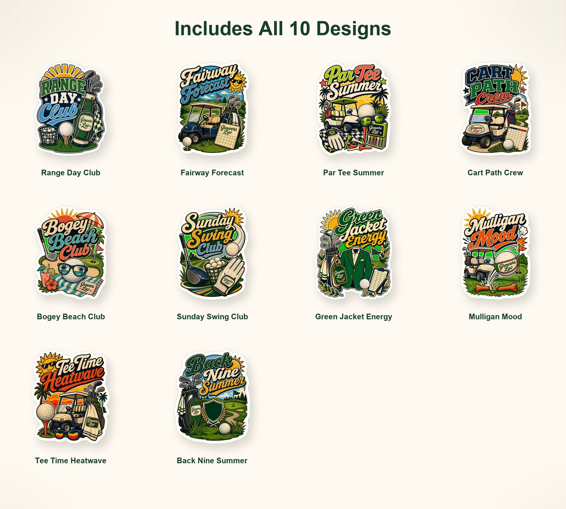 Golf & Range Days Sticker Pack - Set of 10 image 2