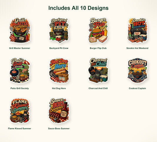 Grill & Chill BBQ Sticker Pack - Set of 10 image 2