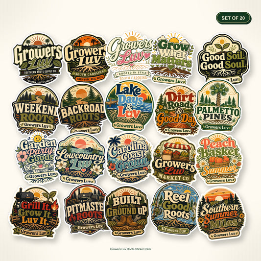 Growers Luv Roots Sticker Pack - Set of 20 bundle hero image