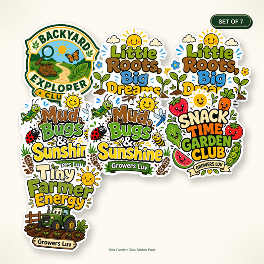 Kids Garden Club Sticker Pack - Set of 7 bundle hero image