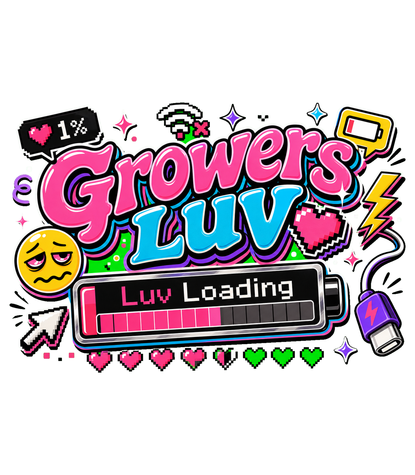 Luv Loading Youth Graphic Tee artwork detail