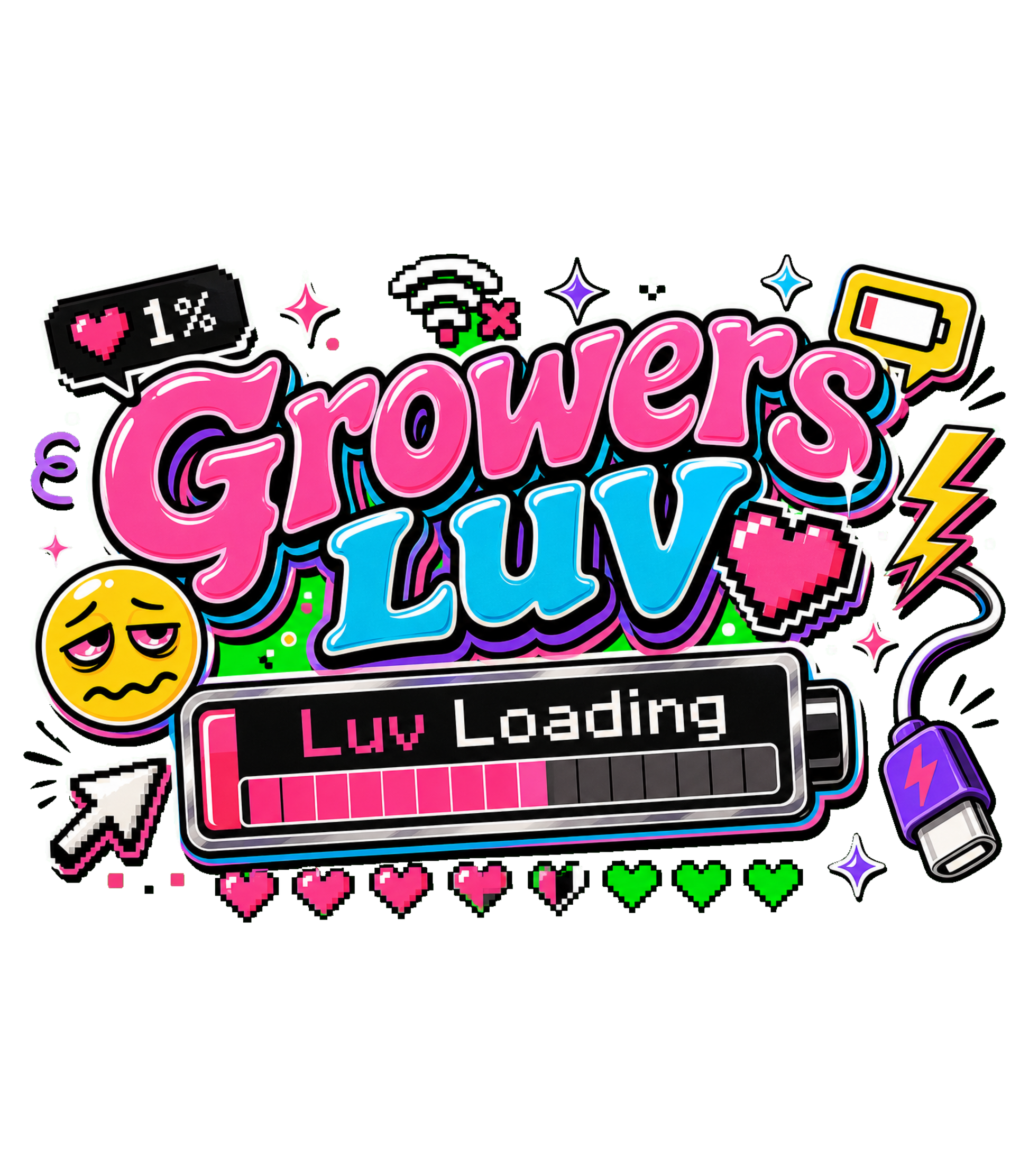 Luv Loading Youth Graphic Tee artwork detail