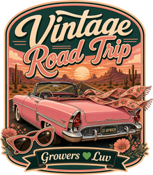 Vintage Road Trip Large Natural Tote Bag