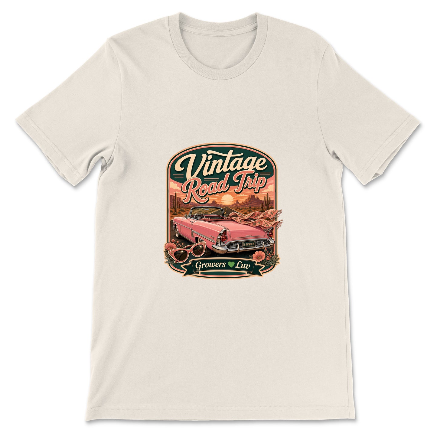Vintage Road Trip Women's Bella Canvas Graphic Tee in Natural