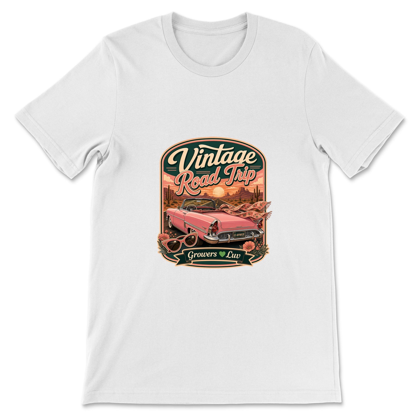 Vintage Road Trip Women's Bella Canvas Graphic Tee in White