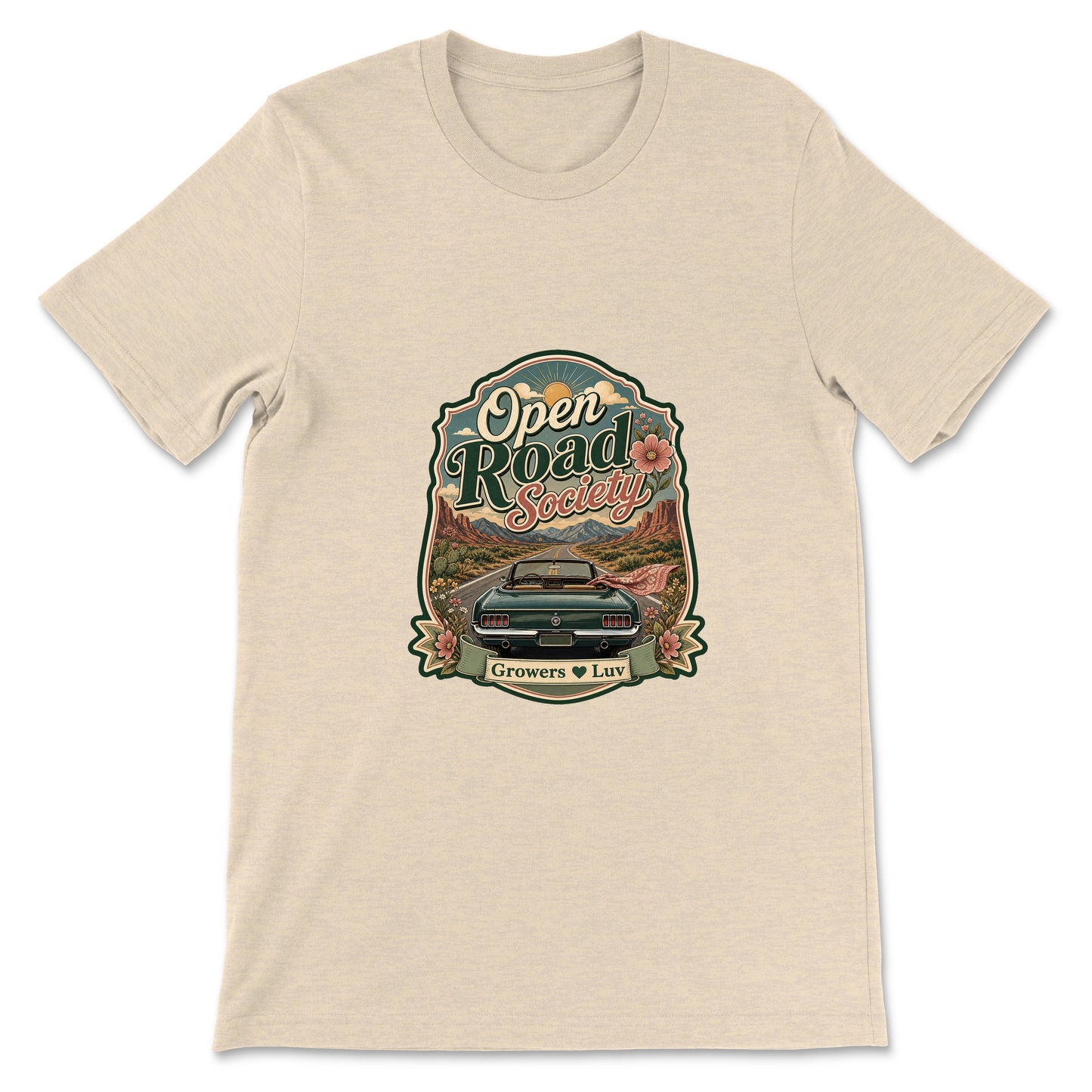 Open Road Society Women's Bella Canvas Graphic Tee in Heather Dust