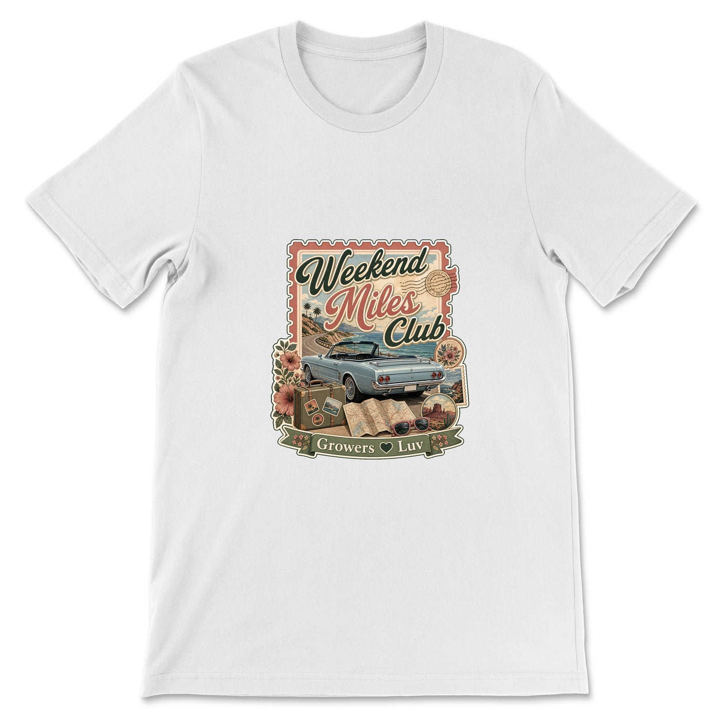 Weekend Miles Club Women's Bella Canvas Graphic Tee in White