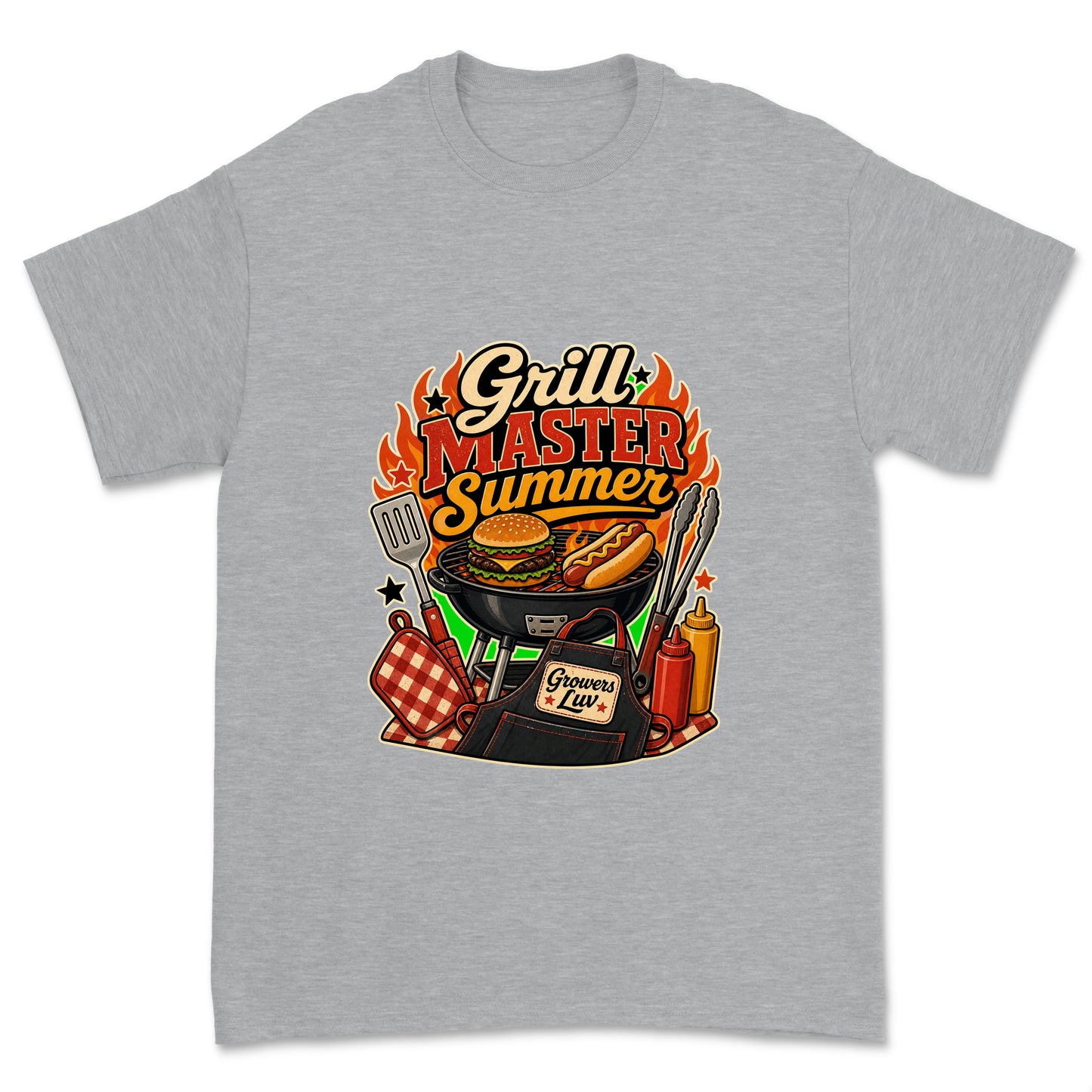 Grill Master Summer Men's Gildan Graphic Tee in Sport Grey Heather