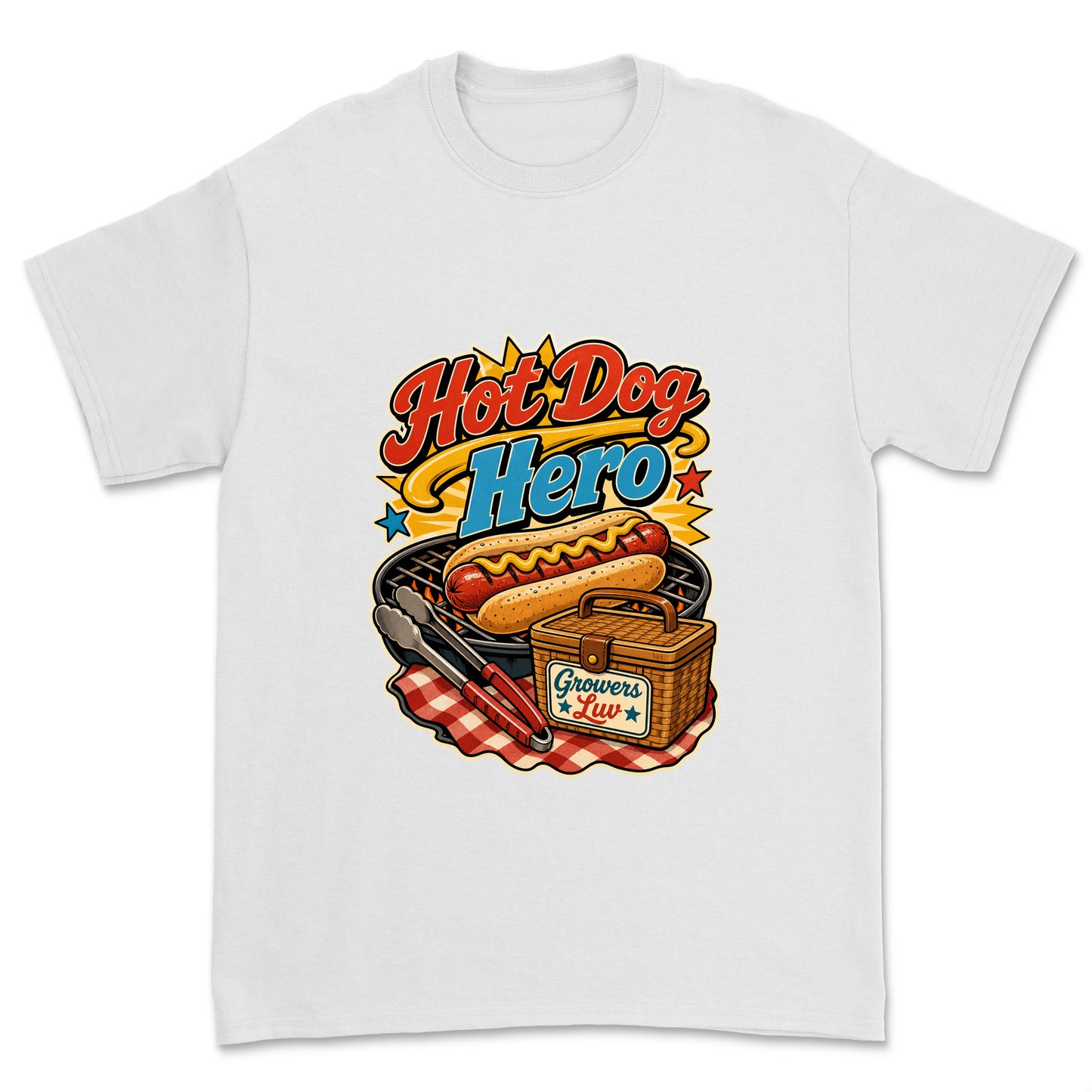 Hot Dog Hero Men's Gildan Graphic Tee in White