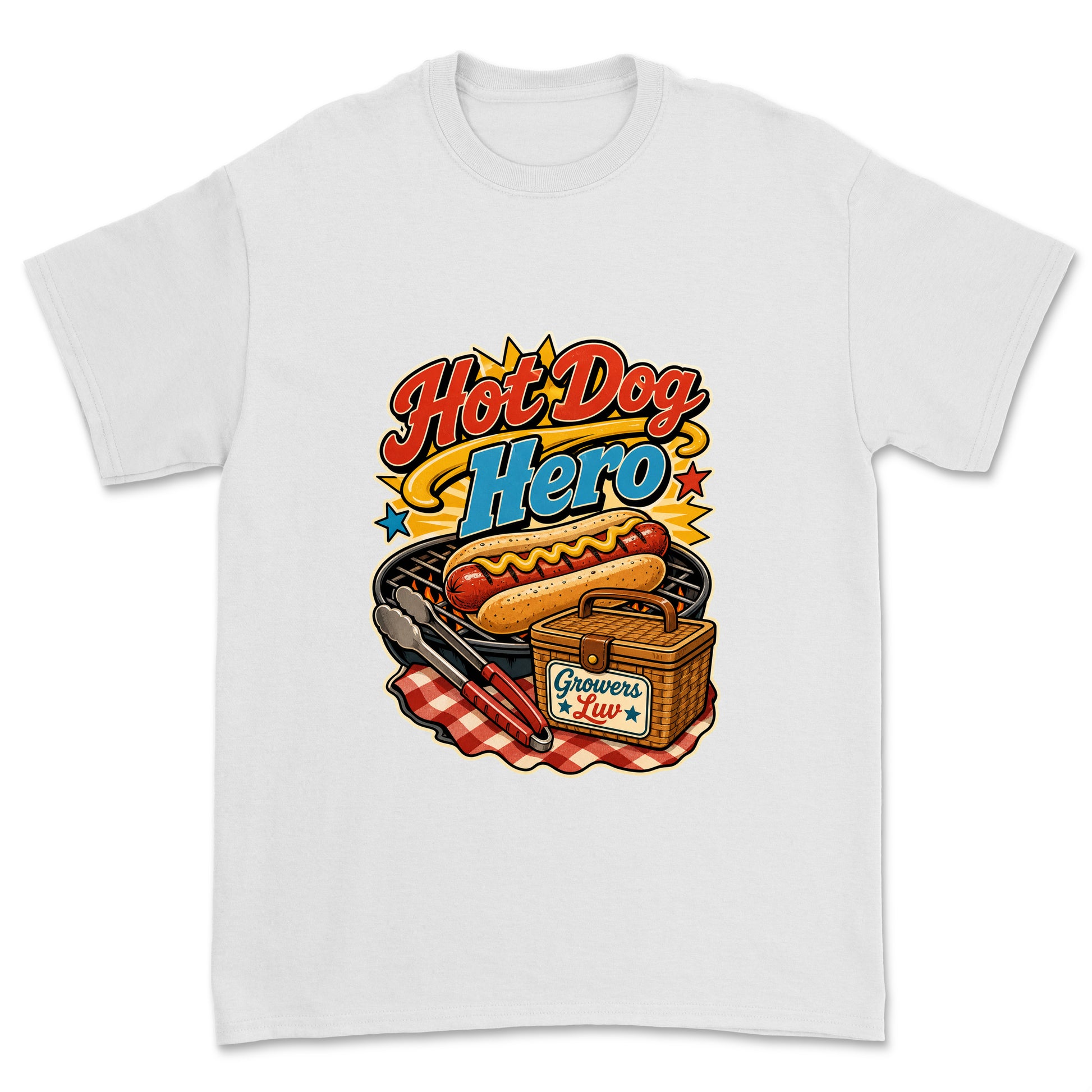 Hot Dog Hero Men's Gildan Graphic Tee in White