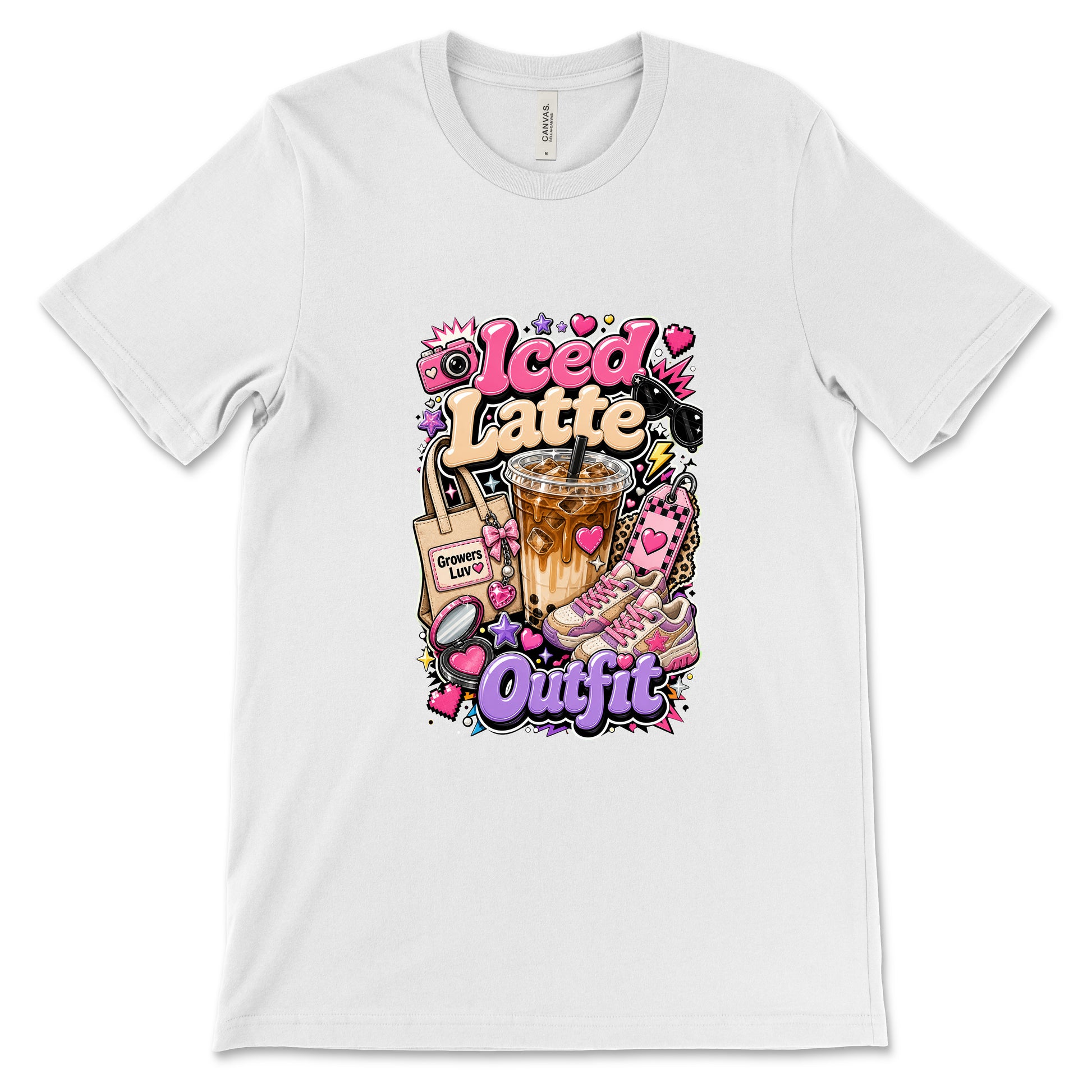 Iced Latte Outfit Women's Bella Canvas Graphic Tee in White