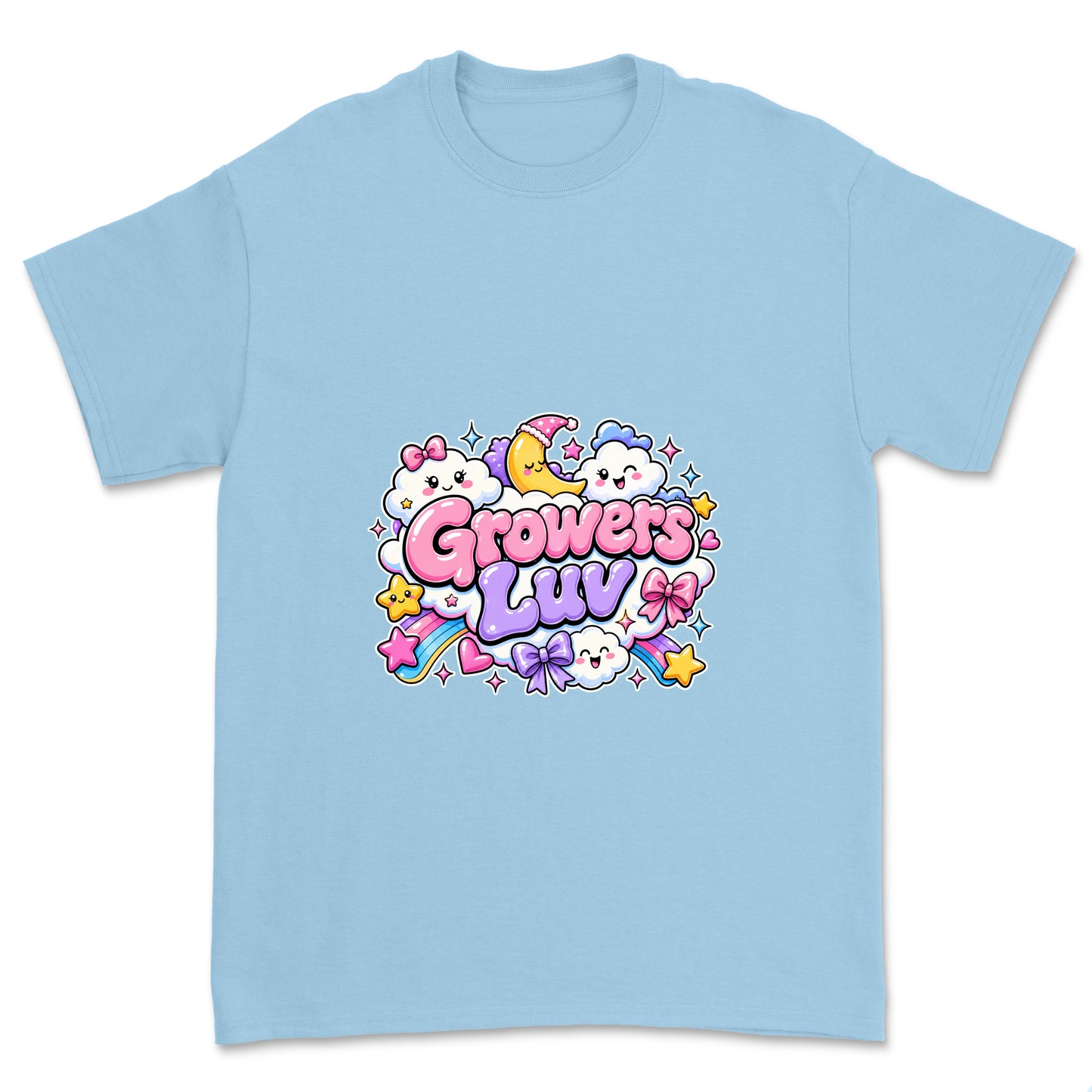 Kawaii Cloud Youth Graphic Tee in Light Blue