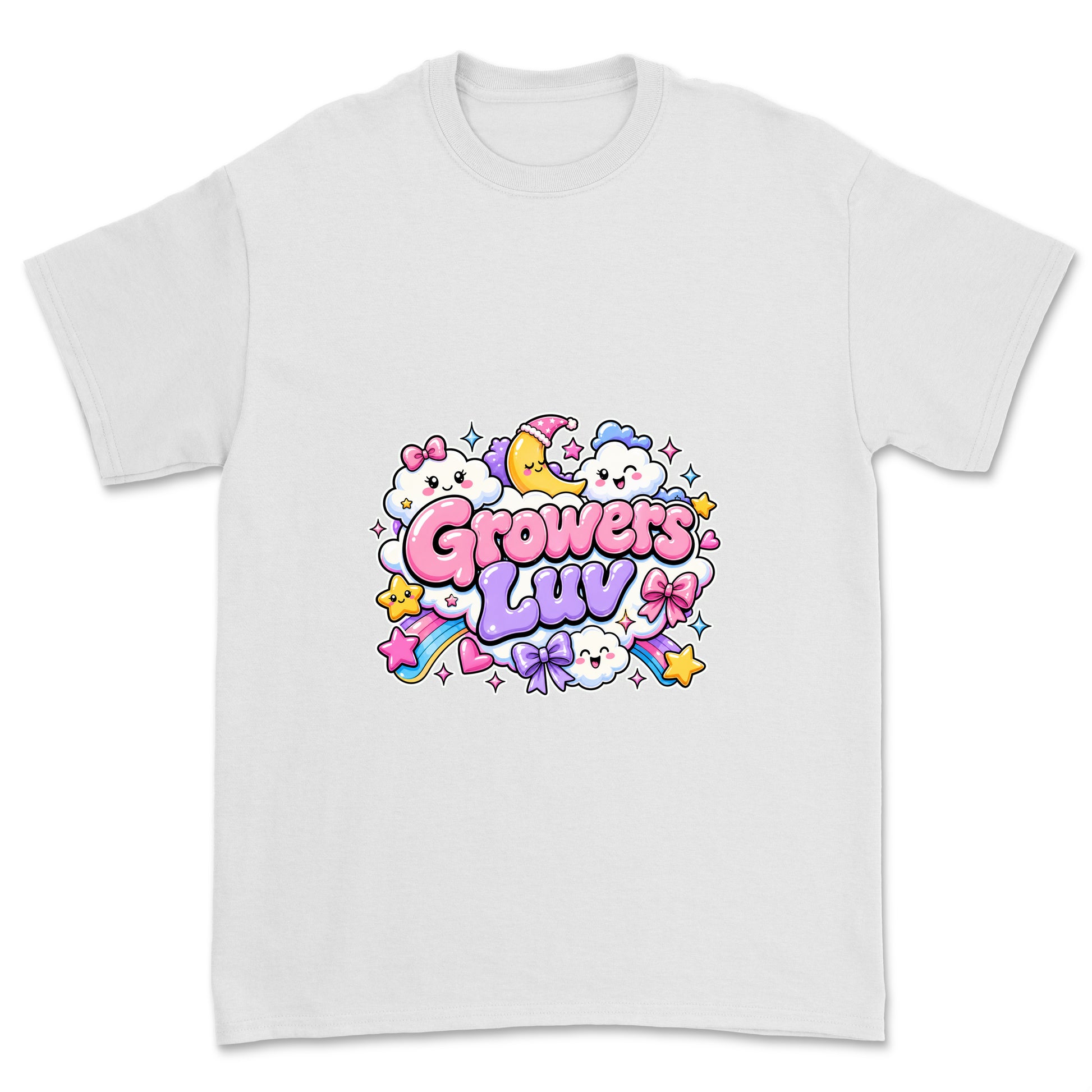 Kawaii Cloud Youth Graphic Tee in White
