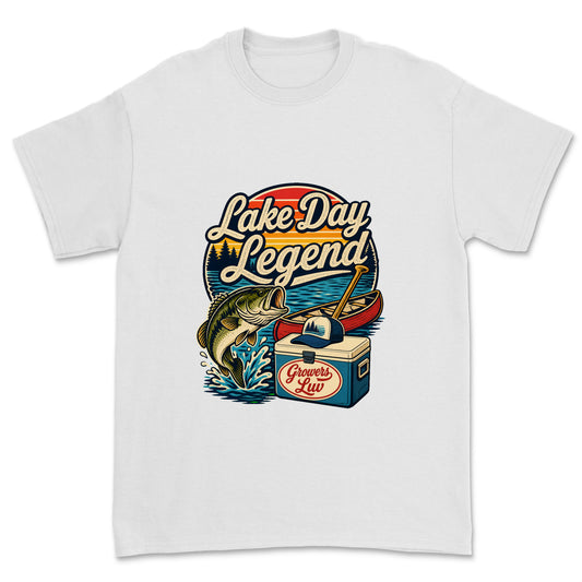 Lake Day Legend Men's Gildan Graphic Tee in White