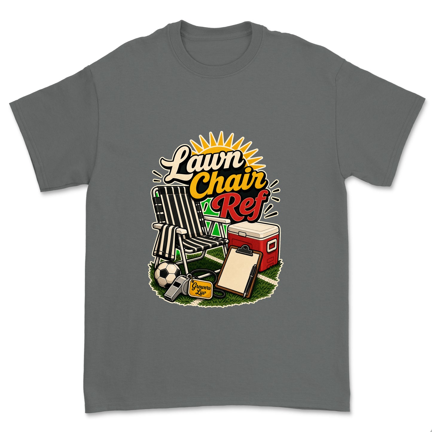 Lawn Chair Ref Men's Gildan Graphic Tee in Charcoal