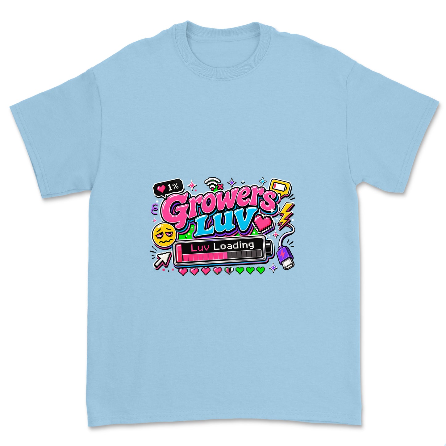 Luv Loading Youth Graphic Tee in Light Blue