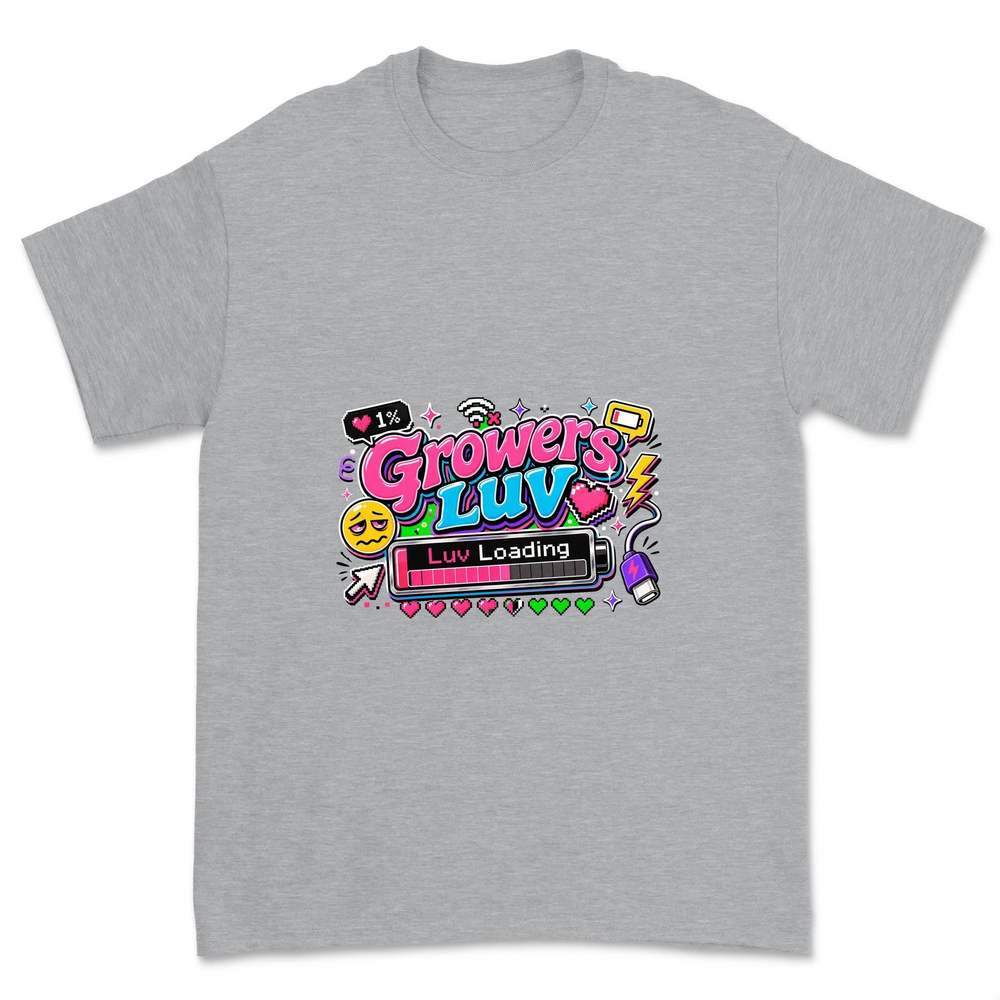 Luv Loading Youth Graphic Tee in Sport Grey Heather